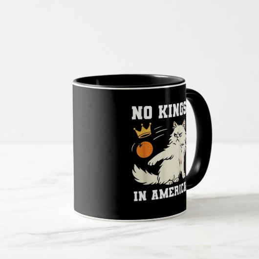 Funny No Kings in America Retro Classic Style Mok (Voorkant rechts)