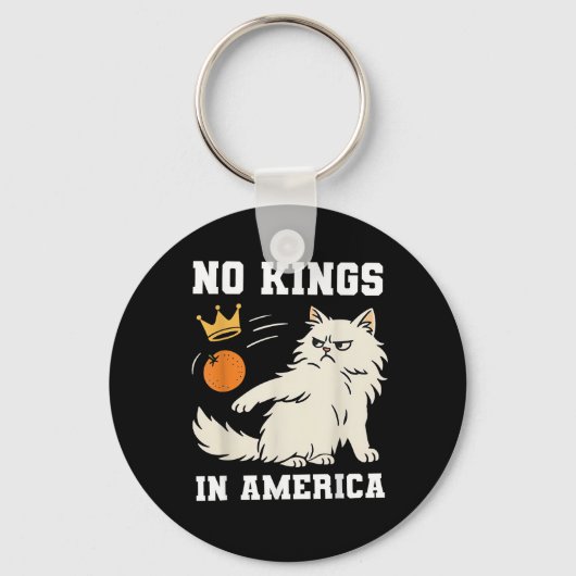 Funny No Kings in America Retro Classic Style Sleutelhanger (Voorkant)