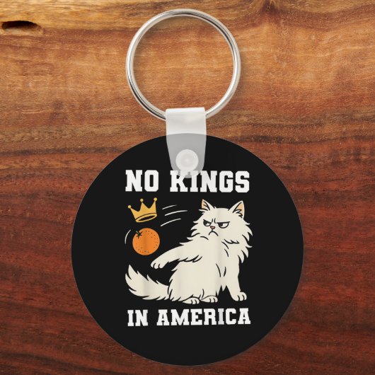 Funny No Kings in America Retro Classic Style Sleutelhanger (Voorkant)