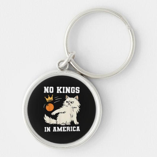 Funny No Kings in America Retro Classic Style Sleutelhanger (Voorkant)