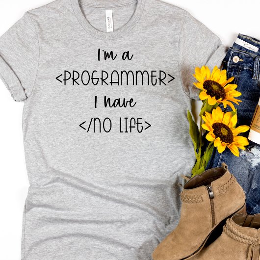 Funny No Life Coder Computer Programmer T-Shirt