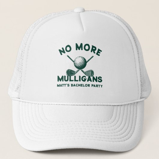Funny “No More Mulligans” Golf Bachelor Party  Trucker Pet (Voorkant)