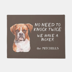 Funny no need to Knock Twice Boxer Dog Doormat Deurmat