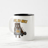 Funny "No Pain, No Melt" Chocolate Gym Mug Tweekleurige Koffiemok (Voorkant links)