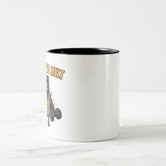 Funny "No Pain, No Melt" Chocolate Gym Mug Tweekleurige Koffiemok (Center)