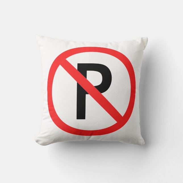 Funny No Parking Kussen (Voorkant)