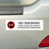 Funny NO SMOKING-teken voor benzinestations of mec Bumpersticker (Op auto)
