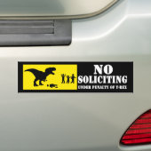 Funny No Soliciting T-Rex Bumpersticker (Op auto)