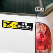 Funny No Soliciting T-Rex Bumpersticker (Op Truck)