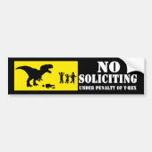 Funny No Soliciting T-Rex Bumpersticker (Voorkant)