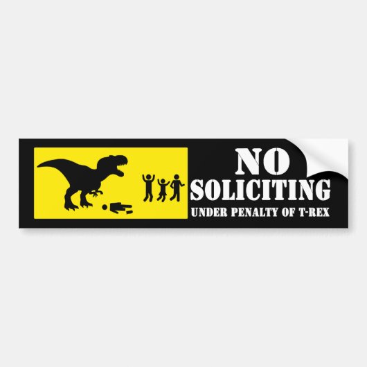 Funny No Soliciting T-Rex Bumpersticker (Voorkant)