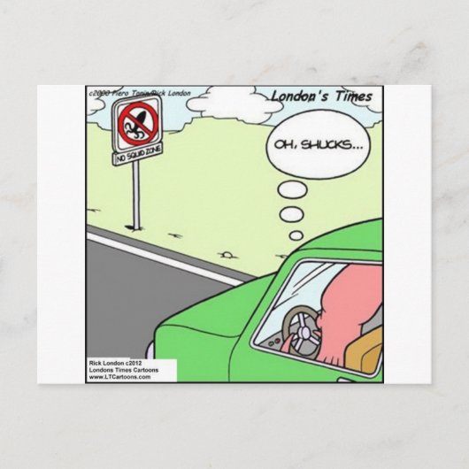 Funny No Squid Zone Briefkaart (Voorkant)