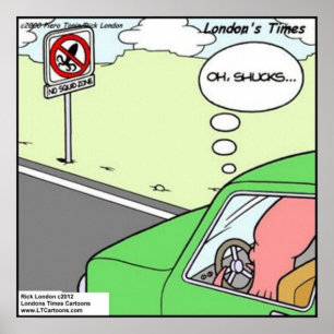Funny No Squid Zone Poster