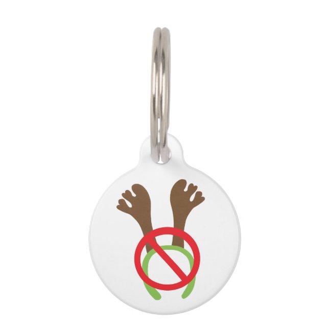 Funny No. tegen Novelty Antlers Huisdierpenning (Voorkant)