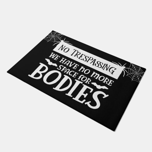 Funny No Trespassing Halloween Doormat Deurmat (Schuin)