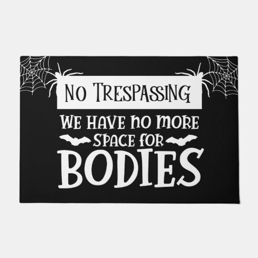 Funny No Trespassing Halloween Doormat Deurmat (Voorkant)