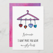 Funny No Ugly Dress Bridesmaid Voorstel Kaart (Voorkant / Achterkant)