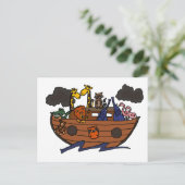 Funny Noah's Ark Cartoon Briefkaart (Staand voorkant)