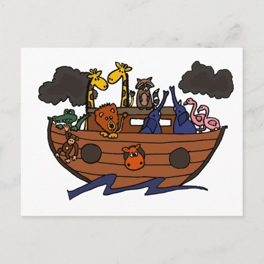 Funny Noah's Ark Cartoon Briefkaart (Voorkant)