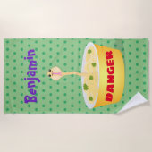 Funny noedels humor slang cartoon illustratie strandlaken (Voorkant)