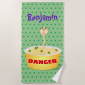 Funny noedels humor slang cartoon illustratie strandlaken (Voorkant)