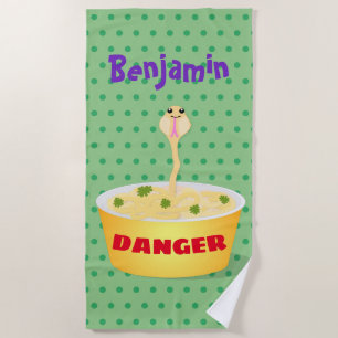 Funny noedels humor slang cartoon illustratie strandlaken