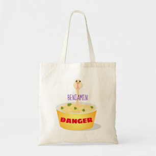 Funny noedels humor slang cartoon illustratie tote bag