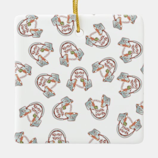 Funny noedle bowl hoofdtelefoon Muziek en Ramen Keramisch Ornament (Voorkant)