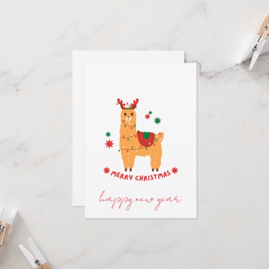 funny noel cartoons santa card (Voorkant / Achterkant in situ)