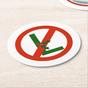 Funny Noel "No L" kerstpapier Drink Onderzetters
