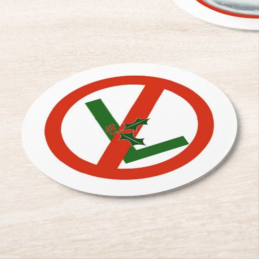 Funny Noel "No L" kerstpapier Drink Onderzetters (Gebogen)