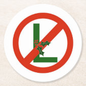 Funny Noel "No L" kerstpapier Drink Onderzetters (Voorkant)