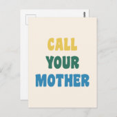 Funny Noem je moeder Colorful Quote Briefkaart (Voorkant / Achterkant)