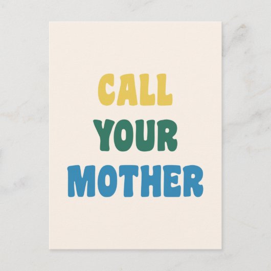 Funny Noem je moeder Colorful Quote Briefkaart (Voorkant)