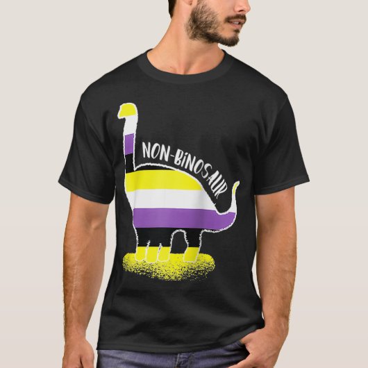 Funny Non Binosaur Enby Genderqueer Non Binary T-shirt (Voorkant)