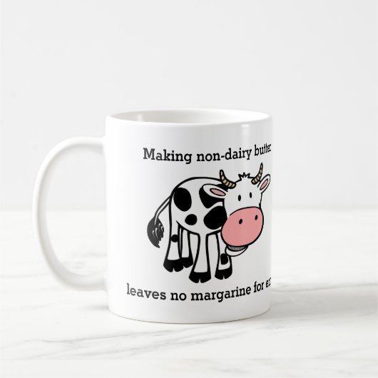 Funny Non-Dairy Butter Cow Joke Koffiemok (Links)