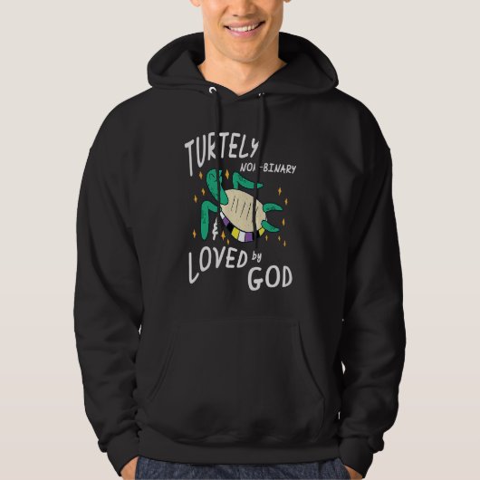 Funny Nonbinary Enby Genderqueer Non Binary Hoodie (Voorkant)