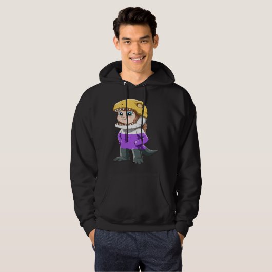 Funny Nonbinary T-Rex Gift Hoodie (Voorkant volledig)