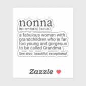 Funny Nonna Definition, Nonna Gift, oma Sticker (Vel)