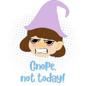 Funny Nope not Today Text Grumpy Gnome Face T-shirt
