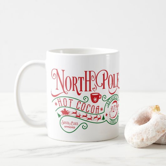 Funny North Pole Hot Chocolate met kerst Koffiemok (Met donut)