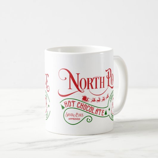 Funny North Pole Hot Chocolate met kerst Koffiemok (Voorkant rechts)