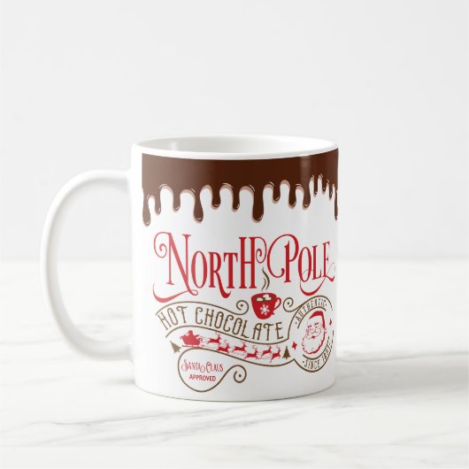 Funny North Pole Hot Chocolate met kerst Koffiemok (Links)
