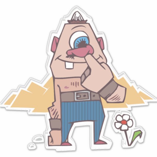 FUNNY NOSE PICKER GUY CAR DECAL STICKER (Voorkant)