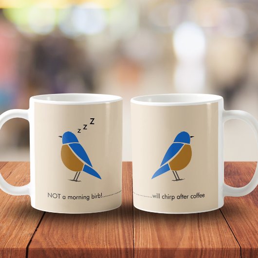Funny-Not a Morning Birb-Bluebird Koffiemok