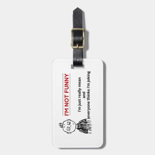 Funny "Not Funny" Sarcasm Bagagelabel (Voorkant verticaal)