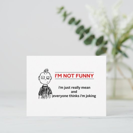 Funny "Not Funny" Sarcasm Briefkaart (Staand voorkant)