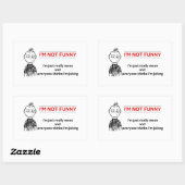 Funny "Not Funny" Sarcasm Rechthoekige Sticker (Vel)
