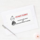 Funny "Not Funny" Sarcasm Rechthoekige Sticker (Envelop)
