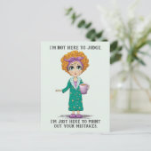 Funny not here to rechter briefkaart (Staand voorkant)